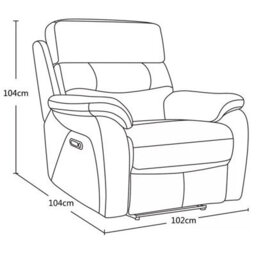 Fletcher Light Grey Leather Power Recliner Armchair With Power Headrest & Usb Port, Pocket Sprung Seat, Modern Comfort Chair - thumbnail 2