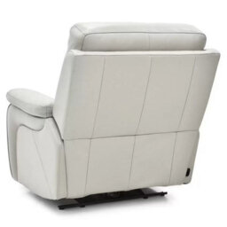 Fletcher Light Grey Leather Power Recliner Armchair With Power Headrest & Usb Port, Pocket Sprung Seat, Modern Comfort Chair - thumbnail 8