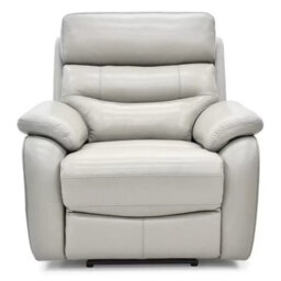 Fletcher Light Grey Leather Power Recliner Armchair With Power Headrest & Usb Port, Pocket Sprung Seat, Modern Comfort Chair - thumbnail 6