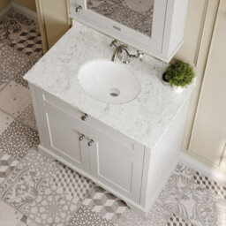 Hudson Reed Floor Standing 2 Door Traditional Vanity Unit With 1 Tap Hole Grey Marble Top & Basin, Timeless Sand, 820 X 470 mm - thumbnail 3