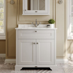 Hudson Reed Floor Standing 2 Door Traditional Vanity Unit With 1 Tap Hole Grey Marble Top & Basin, Timeless Sand, 820 X 470 mm - thumbnail 2