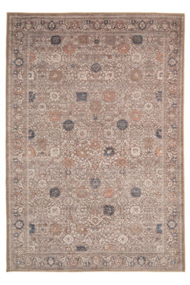 Loomed Kukoon Flatwoven Cream Machine Washable Soft Neutral Area Rug Bordered Vintage - 300 X 80Cm - image 1