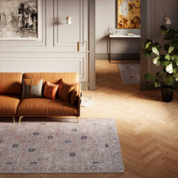 Loomed Kukoon Flatwoven Cream Machine Washable Soft Neutral Area Rug Bordered Vintage - 300 X 80Cm - thumbnail 3