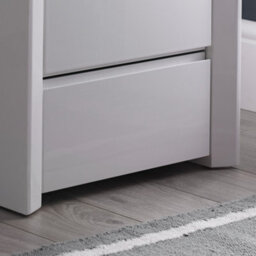 Ice High Gloss 3 Drawer White Bedside Table - thumbnail 3