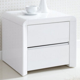 Ice High Gloss 3 Drawer White Bedside Table - thumbnail 1