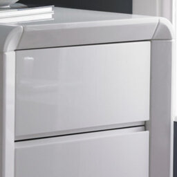 Ice High Gloss 3 Drawer White Bedside Table - thumbnail 2