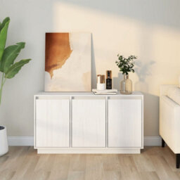 Berkfield Sideboard White 111X34X60 Cm Solid Wood Pine - thumbnail 7