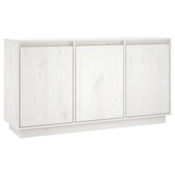 Berkfield Sideboard White 111X34X60 Cm Solid Wood Pine - thumbnail 2