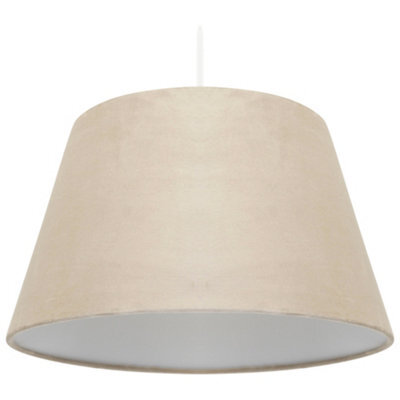 K Living Ennis Easy Fit Velour Pendant Shades In Beige Size 14 Inch - image 1
