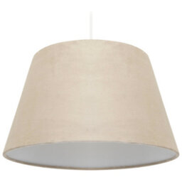 K Living Ennis Easy Fit Velour Pendant Shades In Beige Size 14 Inch