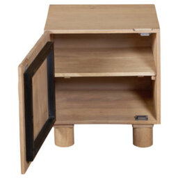 Wyld Haus Buffalo Natural Mango Wood One-Door Bedside Table, Matt Finish - thumbnail 6