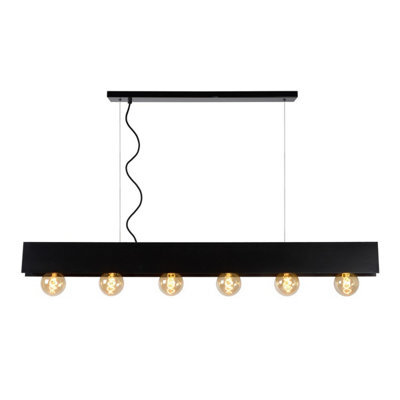 Lucide Surtus Industrial Bar Pendant Light - 6Xe27 - Black - image 1