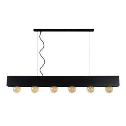 Lucide Surtus Industrial Bar Pendant Light - 6Xe27 - Black - thumbnail 3