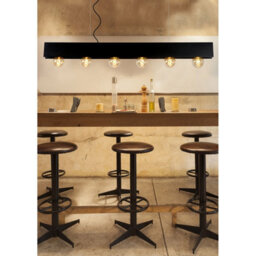 Lucide Surtus Industrial Bar Pendant Light - 6Xe27 - Black - thumbnail 4