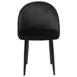 Beliani Set Of 2 Dining Chairs Visalia Velvet Black - thumbnail 4