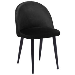 Beliani Set Of 2 Dining Chairs Visalia Velvet Black - thumbnail 5