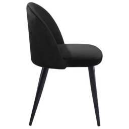 Beliani Set Of 2 Dining Chairs Visalia Velvet Black - thumbnail 6