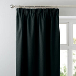 Aspire Homeware Black Plain Blackout Curtain Room Darkening Pencil Pleat Door Curtain Single Panel (W) 168Cm X (D)213Cm - thumbnail 7