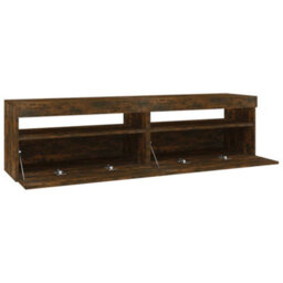 Berkfield Tv Cabinet With Led Lights 2 Pcs Smoked Oak 75X35X40 Cm - thumbnail 8