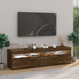 Berkfield Tv Cabinet With Led Lights 2 Pcs Smoked Oak 75X35X40 Cm - thumbnail 4