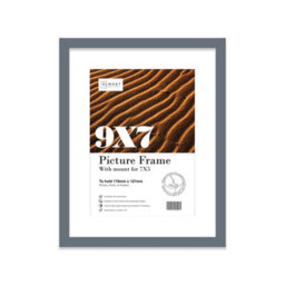 "9X7"" Grey Frame With Mount For 7X5"" Pictures 20mm Slim Edge Portrait And Landscape Display With Wall Hooks And Kickstand" - thumbnail 1