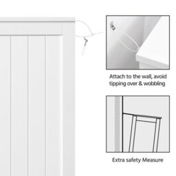 Yaheetech Free-Standing Bathroom Storage Cabinet With Drawers And Shelves - White - thumbnail 6