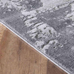 Serenity Modern Abstract Abrasion Contemporary Area Rugs Grey 80X150 Cm - thumbnail 3