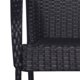 Berkfield 3 Piece Garden Dining Set Poly Rattan Black - thumbnail 5