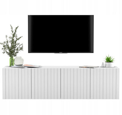 Heze Furniture Elpis Glamour Wall-Mounted Tv Cabinet With Storage 150 Cm - White Matt - image 1