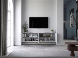 Heze Furniture Elpis Glamour Wall-Mounted Tv Cabinet With Storage 150 Cm - White Matt - thumbnail 3