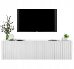 Heze Furniture Elpis Glamour Wall-Mounted Tv Cabinet With Storage 150 Cm - White Matt - thumbnail 1