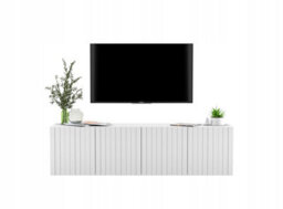 Heze Furniture Elpis Glamour Wall-Mounted Tv Cabinet With Storage 150 Cm - White Matt - thumbnail 2