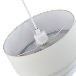 Happy Homewares Contemporary Round Triple Tier Cream And White Cotton Fabric Pendant Light Shade - thumbnail 3