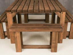 Arbor Garden Solutions Quadrum Picnic Table With 4 Benches (Rustic Brown Finish) - thumbnail 4