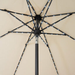 MonsterShop Led Tilt Parasol 2.7M Cream Umbrella With Base Garden Patio Sun Solar Lights - thumbnail 7