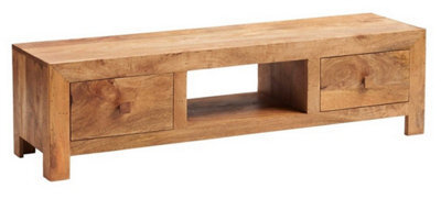 Buttercup Farm Toko Light Mango Wide Screen Tv Unit - Solid Mango Wood - L40 X W145 X H40 Cm - image 1