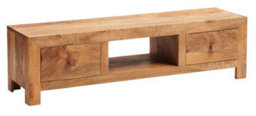 Buttercup Farm Toko Light Mango Wide Screen Tv Unit - Solid Mango Wood - L40 X W145 X H40 Cm - thumbnail 2