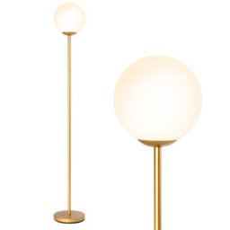 Costway Globe Floor Lamp Modern Freestanding Lamp Standing Light With Acrylic Lampshade
