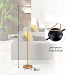 Costway Globe Floor Lamp Modern Freestanding Lamp Standing Light With Acrylic Lampshade - thumbnail 2