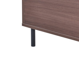 Wyld And Coco Dark Brown Mdf Tv Stand With 3-Door Storage And Powder-Coated Metal Legs, 180Cm - thumbnail 8