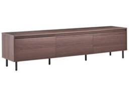 Wyld And Coco Dark Brown Mdf Tv Stand With 3-Door Storage And Powder-Coated Metal Legs, 180Cm - thumbnail 3