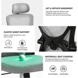 Mesh Swivel Chair With Ergonomic Design For Professionals - thumbnail 3