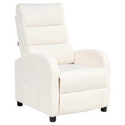 Beliani Recliner Chair Otus Boucle Off-White - thumbnail 5
