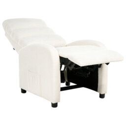 Beliani Recliner Chair Otus Boucle Off-White - thumbnail 6