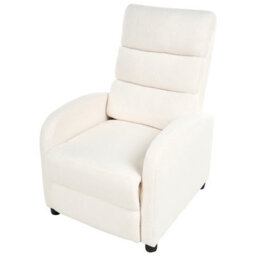 Beliani Recliner Chair Otus Boucle Off-White - thumbnail 8