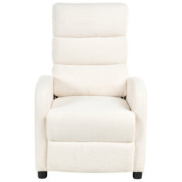 Beliani Recliner Chair Otus Boucle Off-White - thumbnail 7