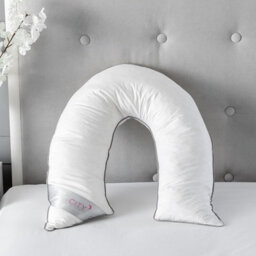V Shape Duck Feather And Down Luxury Pillow 100% Cotton Cover - thumbnail 2