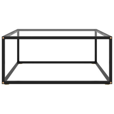 Berkfield Modern Coffee Table Black With Tempered Glass 80X80X35 Cm - image 1