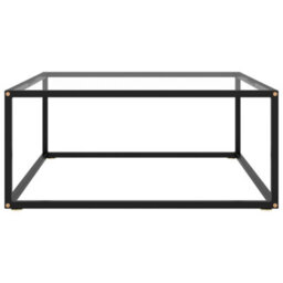 Berkfield Modern Coffee Table Black With Tempered Glass 80X80X35 Cm - thumbnail 1