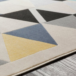 Livabliss City-Geometric Yellow Blue Grey Black Living Dining Bedroom Rug 160 X 220 Cm Easy Care, Non Shedding - thumbnail 3